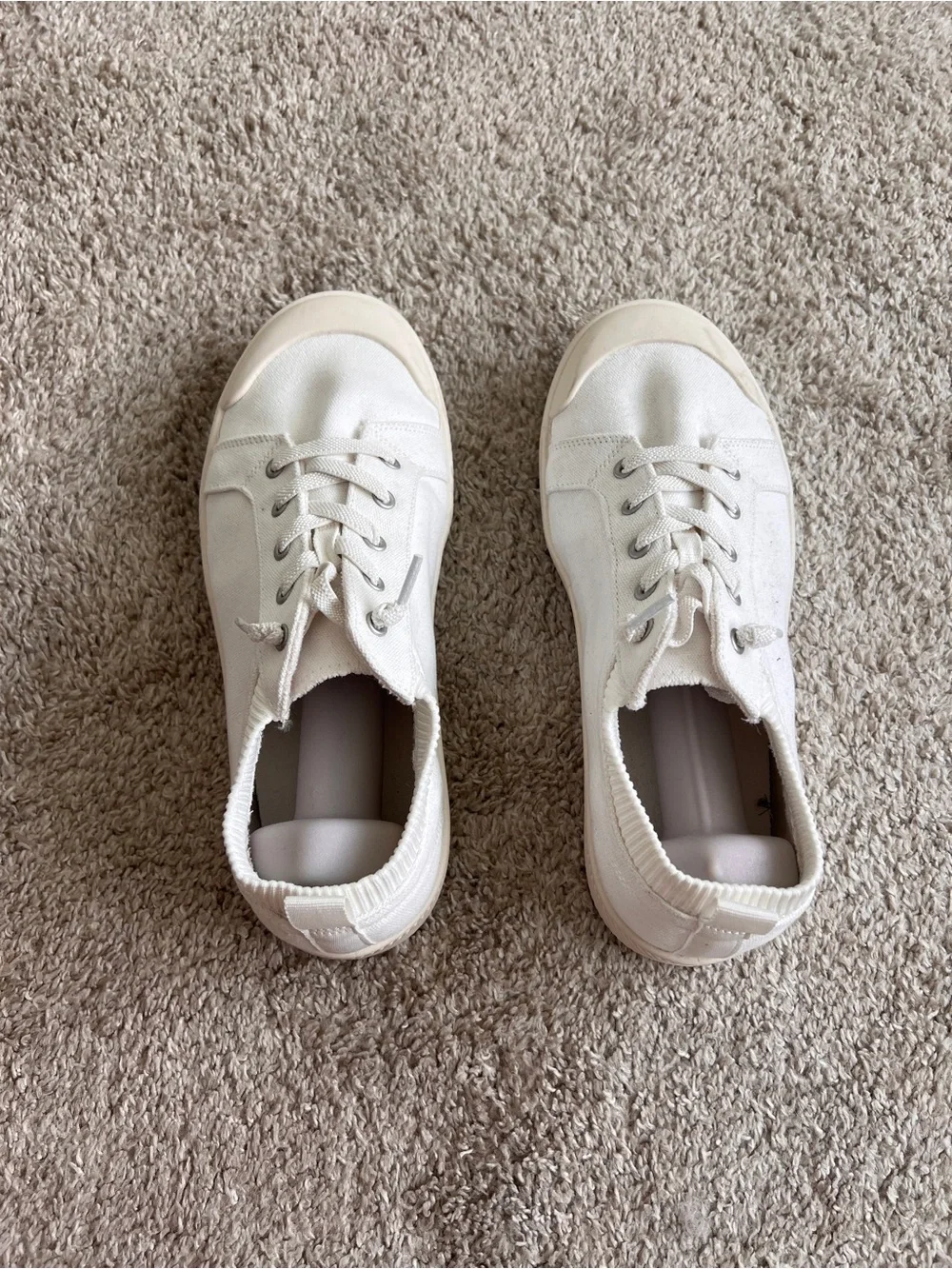 torrid Off-White Canvas Lace-Up Sneakers